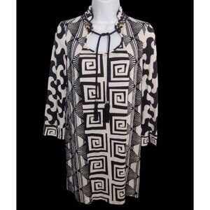 Diane Von Furstenberg All Silk Eustacia Knit Tunic Dress 12 Artsy Stretch Tassel